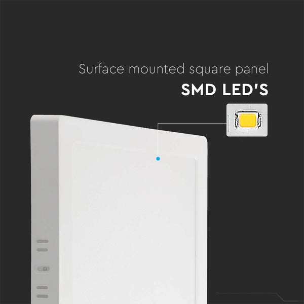 V-TAC VT-60024-SQ - LED-Paneele - Serie mit Hintergrundbeleuchtung - IP20 - weißes Gehäuse - 24 Watt