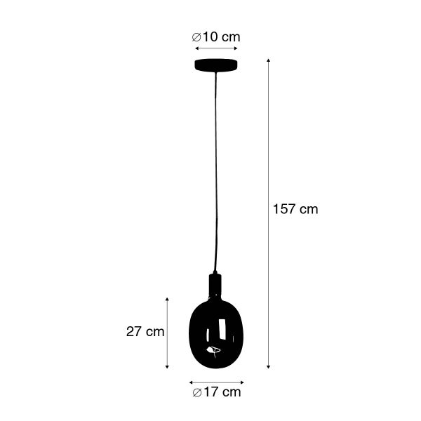Industrielle Pendelleuchte schwarz inkl. LED G170 dimmbar - Facil