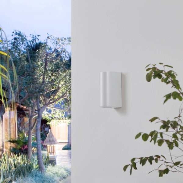 PRIOS Wandleuchte außen Irfan (spritzwassergeschützt (Modern) in Weiß (2 flammig, GU10) - Außenwandleuchten Wandlampe Led Außenlampe Outdoor für Außenwand/Hauswand Haus