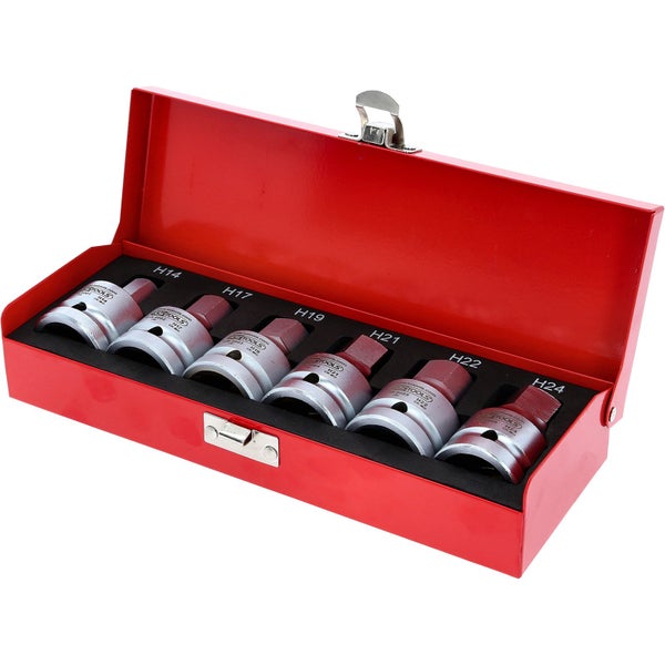 Steckschlüsseleinsatz-Satz in rotem Metallkoffer
