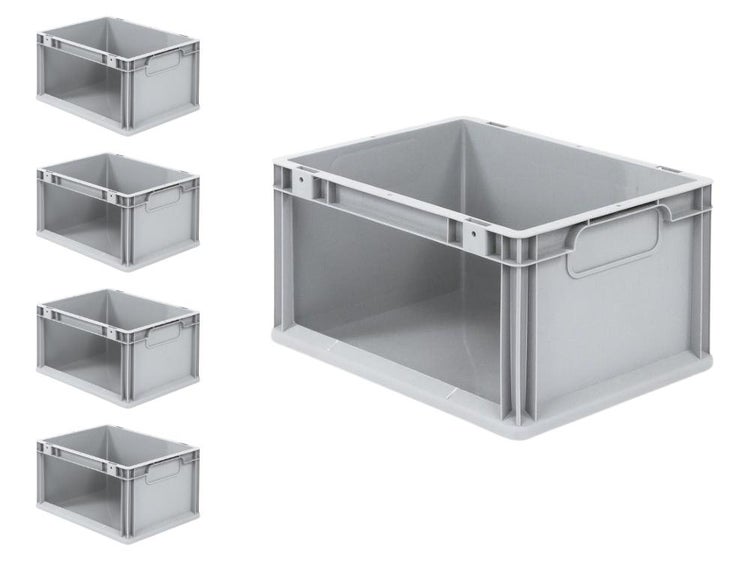 PROREGAL SparSet 5x Eurobox NextGen Store HxBxT 22 x 30 x 40 cm 20 Liter Seite Offen Eurobehälter Transportbox