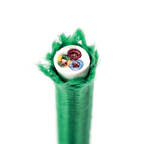 Textilkabel Grün, 3-adrig, (3x 0,75 mm²) - Stoffkabel mit Erdleiter, Meterware