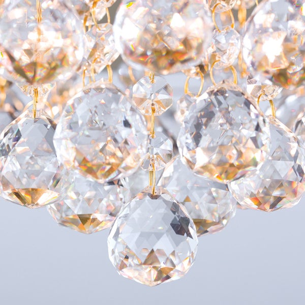 Deckenluster Kristall 6-flammig gold