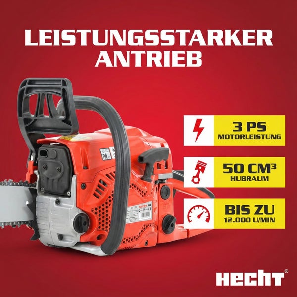 Hecht Motorsäge mit Leistungsangaben