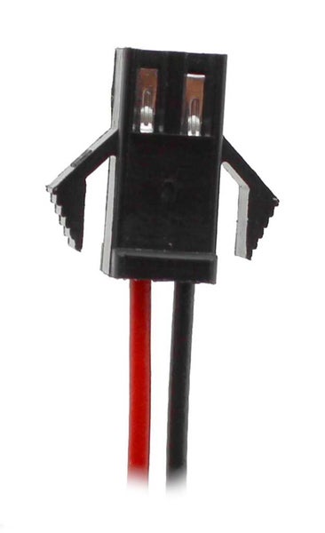 2-poliger Steckverbinder mit rotem und schwarzem Kabel