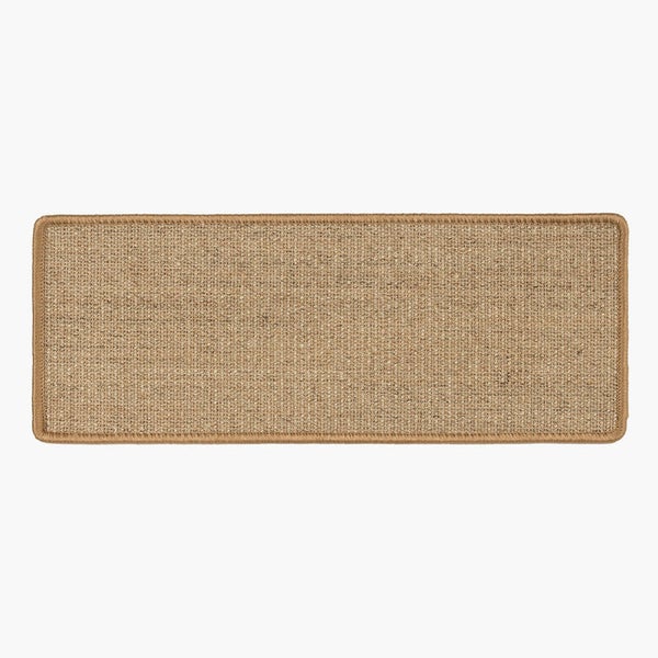 FLOORDIREKT Stufenmatte aus Sisal - Pure Nature - Umkettelt & Selbstklebend - Kork - 23,5 x 65 cm - Rechteckig ohne Lippe