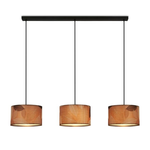Briloner Mata Pendelleuchte, Blätterdekor, 3-Flammig, Boho-Stil, E27 Fassung, Caffefarben, 110 x 25 x 120 cm