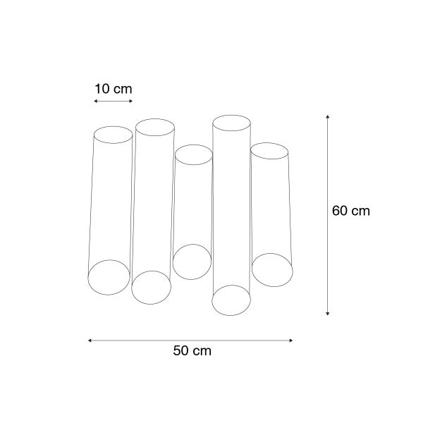 Abbildung mit Maßangaben für ein Produkt mit einer Höhe von 60 cm, einer Breite von 50 cm und einem Durchmesser von 10 cm