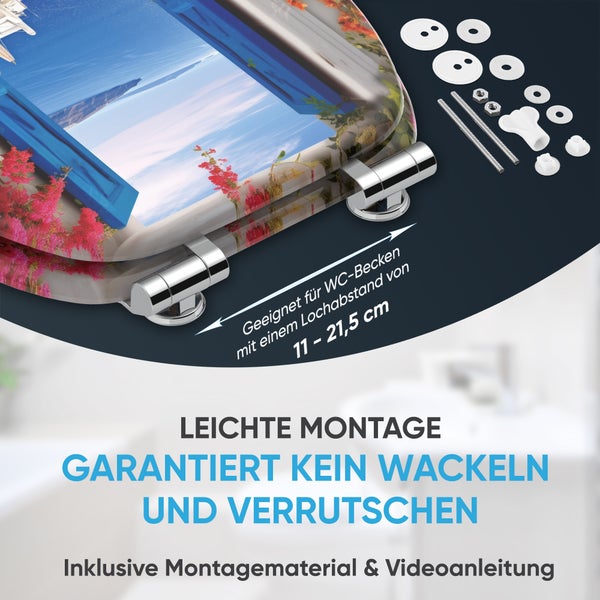 WC-Sitz mit Montagezubehör und Meeresmotiv