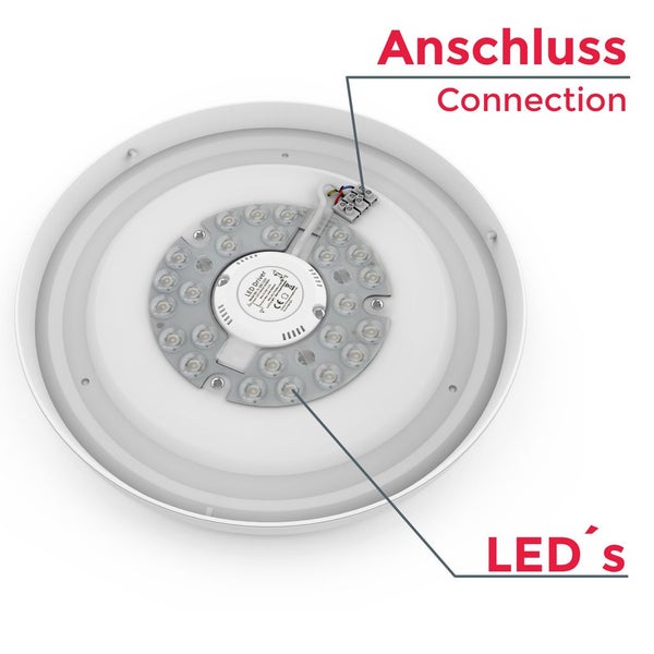 Deckenleuchte Ø27,8 cm - 12W, 1200lm, LED, neutralweiß, weiß
