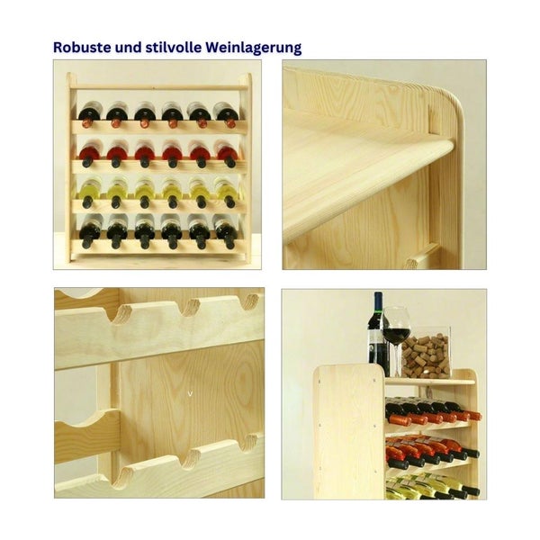 PROREGAL Weinregal Pinotwine C HxBxT 36 x 44 x 26,5 cm 12 Flaschen Massives Kiefernholz Natur Unbehandelt