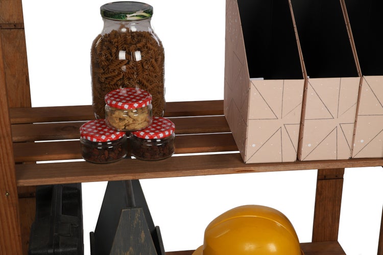 PROREGAL Holzregal Pinepeak HxBxT 50 x 80 x 38 cm 2 Fachboden 1,2 cm Dickes Kiefernholz Braun