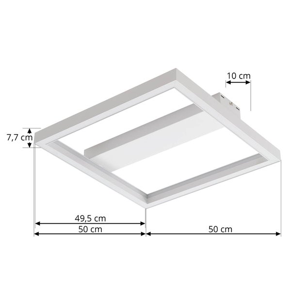 Lucande LED Deckenlampe dimmbar 50 cm, RGB Backlight wechselbare Lichtfarbe (2700-6500K) Fernbedienung App Steuerung Wohnzimmerlampe Smart Home