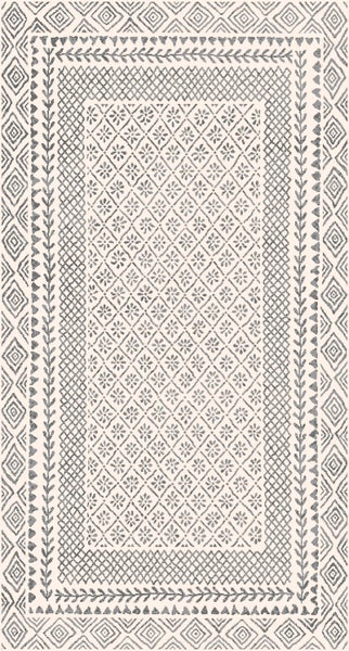 Skandinavischer Boho Teppich Grau/Beige 80x150 cm AMBRE