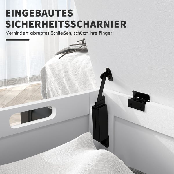 HOMCOM Truhe, Aufbewahrungsbox, Auflagenbox mit Griff, Gerätetruhe mit Deckel, für Wohzimmer, Schlafzimmer, Weiß, 81 x 40 x 46 cm