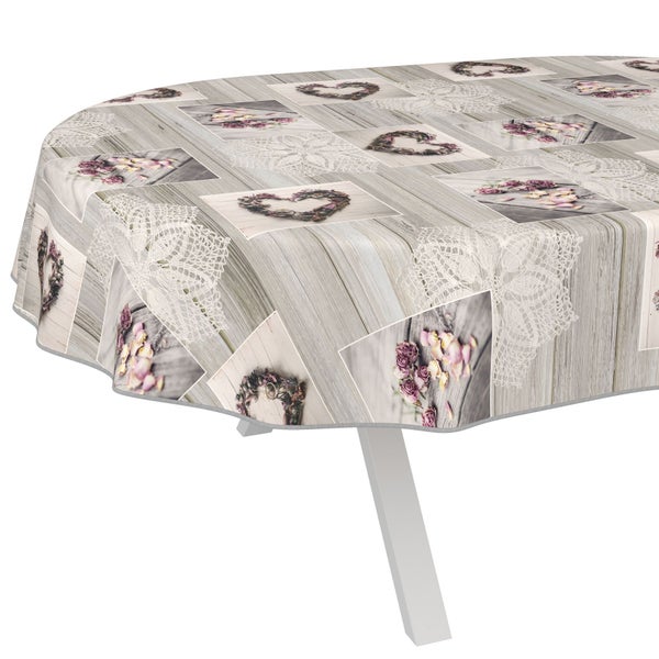 Tischdecke mit Rosenherz- und Spitzendesign