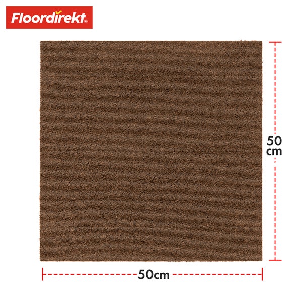 FLOORDIREKT Teppichfliese Moscow - Selbstliegend - 50 x 50 cm - Beige