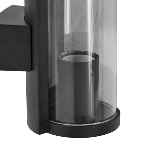 Lucande Wandleuchte außen Zanta (Modern) in Schwarz aus Aluminium (1 flammig, E27) - Außenwandleuchten Wandlampe Led Außenlampe Outdoor für Außenwand/Hauswand Haus Terrasse & Balkon