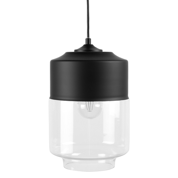Hängeleuchte Glas schwarz / transparent rund JURUA