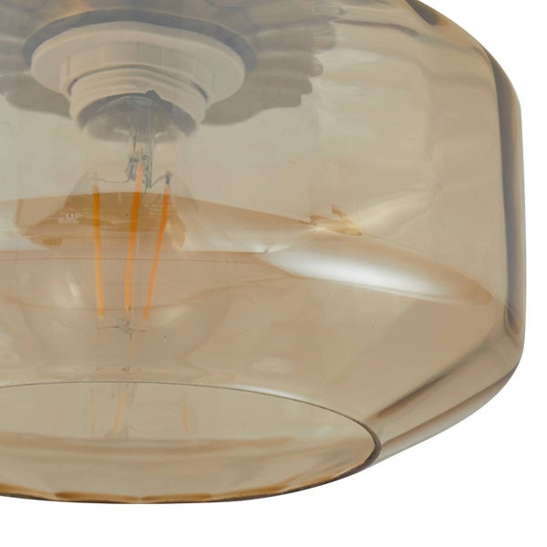 Lindby Deckenlampe Hildur in Creme aus Glas (1 flammig, E27) - Deckenleuchte Lampe Wohnzimmerleuchte