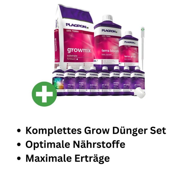 Plagron Growmix Erde-Set Big XL 50L – Komplettes Set für gesundes Wachstum & üppige Blüte mit Terra Grow, Terra Bloom, Vita Race, PK 13/14, Green Sensation & mehr
