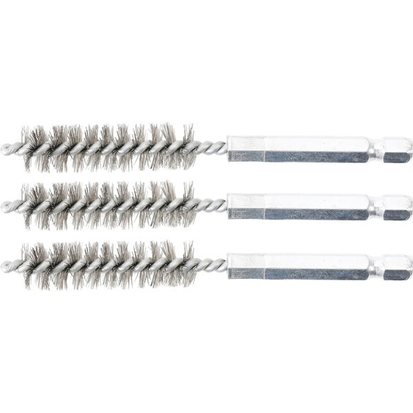 BGS Stahlbürste 12 mm Antrieb Außensechskant 6,3 mm (1/4) 3tlg. - 3078-12-S