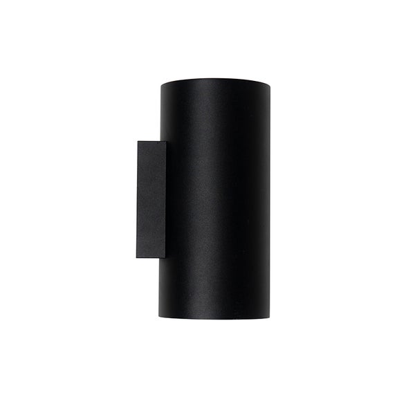 Schwarze Wandleuchte in Zylinderform