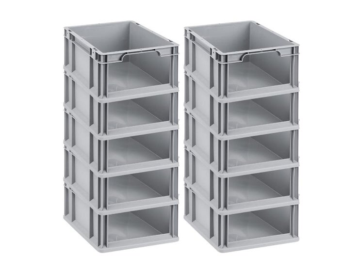PROREGAL Eurobox NextGen Store HxBxT 17 x 30 x 40 cm 16 Liter Front Offen Eurobehälter Transportbox