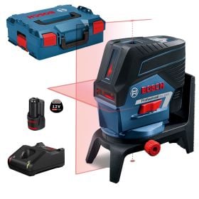 Bosch Professional Linienlaser mit Akku, Ladegerät und Transportkoffer.