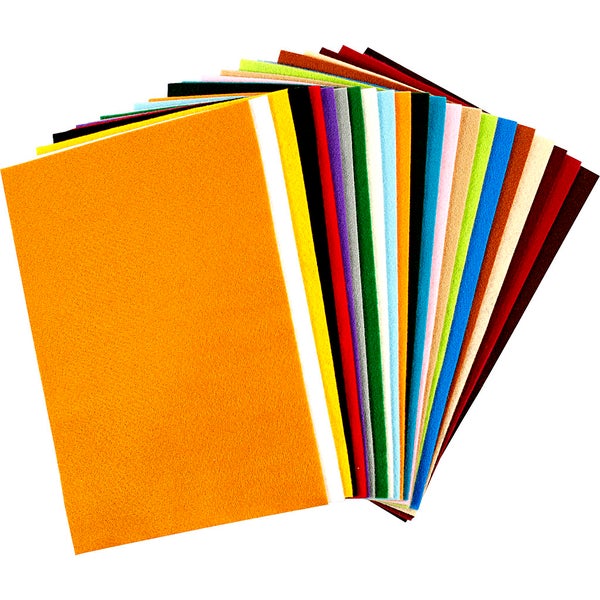 Creativ Company  Bastelfilz, Größe 20x30 cm, Dicke 1,5 mm, 180-200 g, Sortierte Farben, 24 Blatt, sortiert
