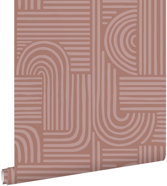 ESTAhome Tapete 3D-Muster Altrosa - 50 x 900 cm - 131489