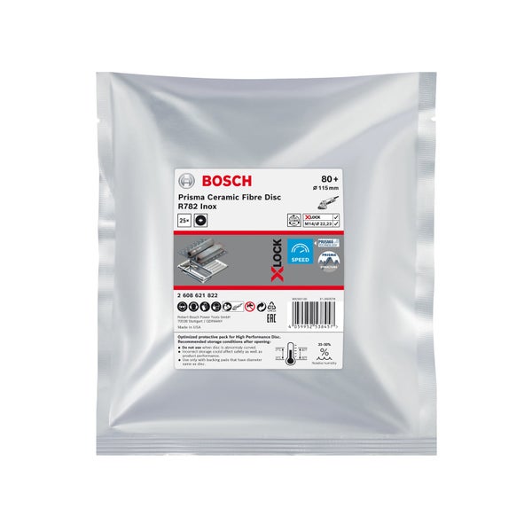 Bosch Prisma Ceramic Fibre Disc R782 Inox Schleifscheiben in Verpackung