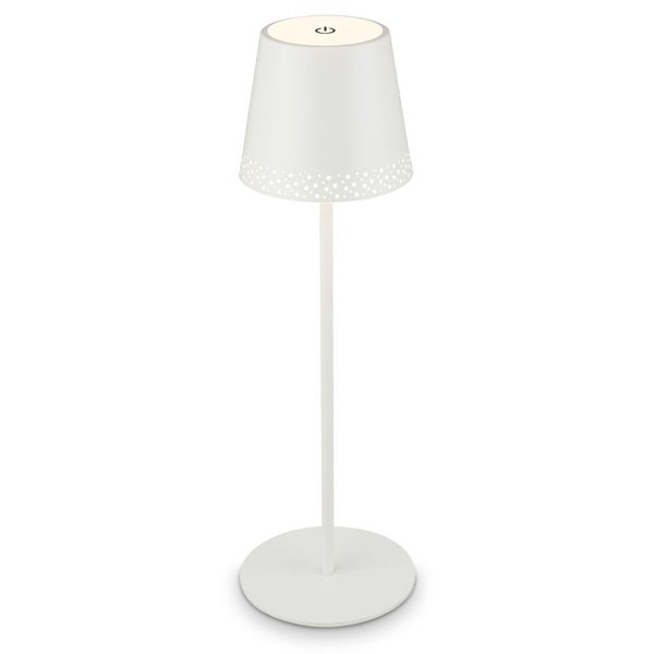 LED Akku-Tischleuchte Tischlampe höhenverstellbar IP44 weiß RGB innen außen