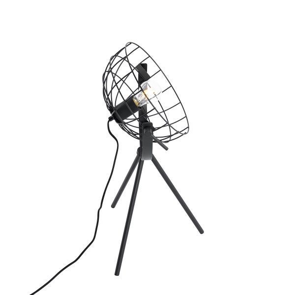 Schreibtischleuchte mit Stativ und Lampenschirm im Käfigdesign
