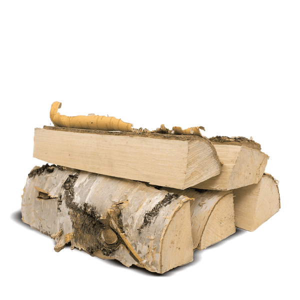 Gestapeltes Birkenbrennholz