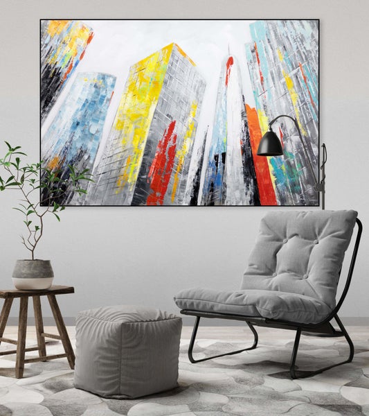 Handgemaltes Gemälde Acrylfarbe 120x80cm Grau