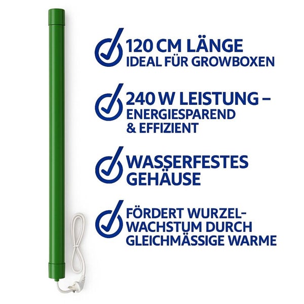 Heizstab mit 120 Zentimeter Länge und 240 Watt Leistung für Growboxen