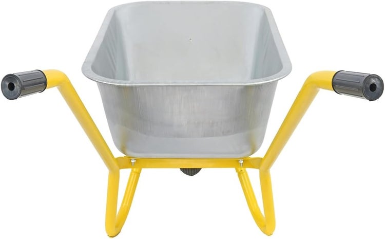 Schubkarre Matrix Profi 100L Stahlmulde 250kg Tragkraft mit Bodenblech & pannensicherem PU-Rad – Bauschubkarre für Garten & Bau