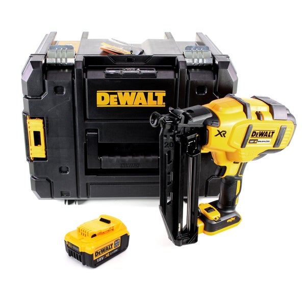 DeWalt 18V Akku-Nagler XR mit bürstenlosem Motor, inklusive Systemkoffer TSTAK und Akku.