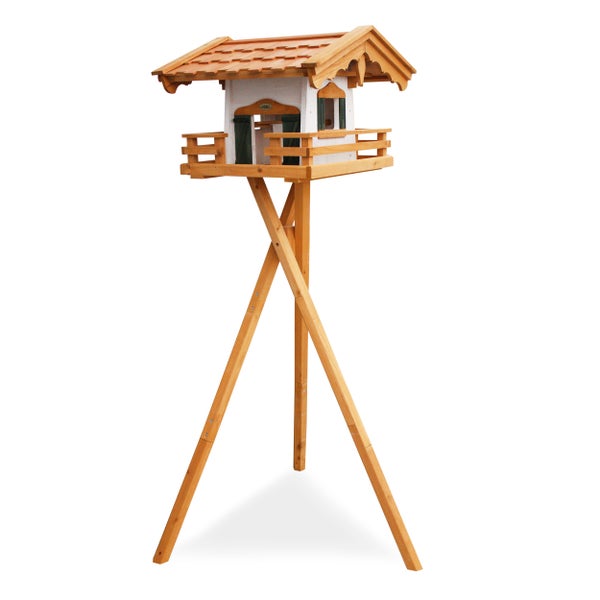 Vogelhaus aus Holz mit Ständer