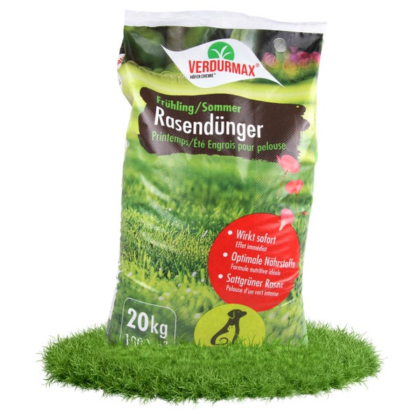Verdurmax Rasendünger für Frühling und Sommer, 20 Kilogramm Packung