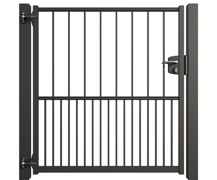 Gartentor aus Metall mit Schloss und Pfosten