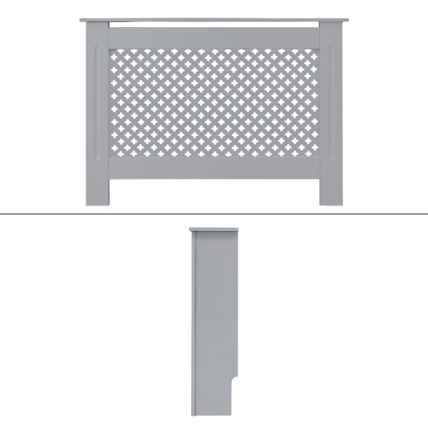 ECD Germany Heizkörperverkleidung mit Wabenmuster 112x19x82 cm Grau aus MDF lackiert für Schlafzimmer Wohnzimmer, Heizungsverkleidung Heizkörperabdeckung Heizungsabdeckung Heizung Heizkörper Abdeckung