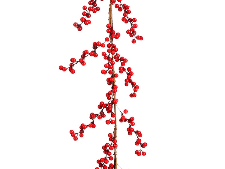 LAALU Girlande mit Beeren und Zweigen rot 180 cm