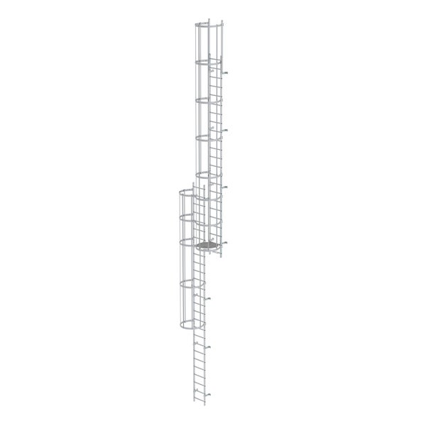 MUNK ortsfeste Steigleitern Aluminium eloxiert, 11,76m SH PG2