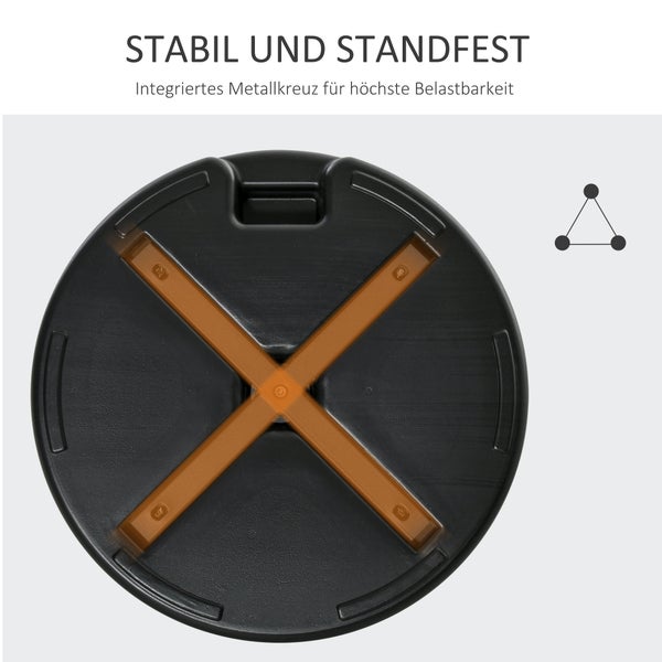 Outsunny Sonnenschirmständer Sonnenschirmfuß für Ø38/48 mm Schirmstange Gartenschirmständer bis 30 kg Wasser/ 40 kg Sand befüllbar, HDPE, Schwarz Ø55 x 38 cm