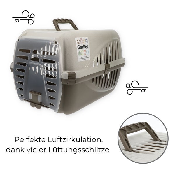 Transportbox Hunde Katzen Kaninchen Hundebox Transport Auto Box Korb Katzenbox extra viele Luftschlitze sicheres Schloss