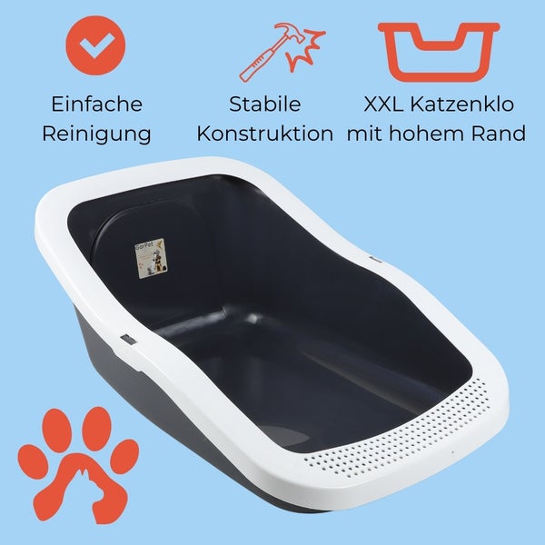 XXL Katzenklo Katzentoilette groß Großes Katzenklo 70 cm Katzen Klo offen XXL Katzenklo hoher Rand Katzenklo ohne Deckel Katzenklo XXL große Katzen Jumbo 70 cm