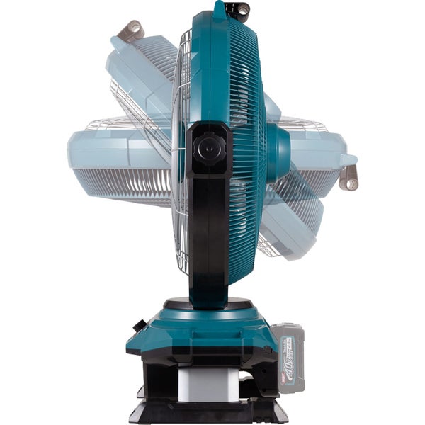 Akkubetriebener Ventilator mit schwenkbarem Kopf für flexible Luftstromrichtung