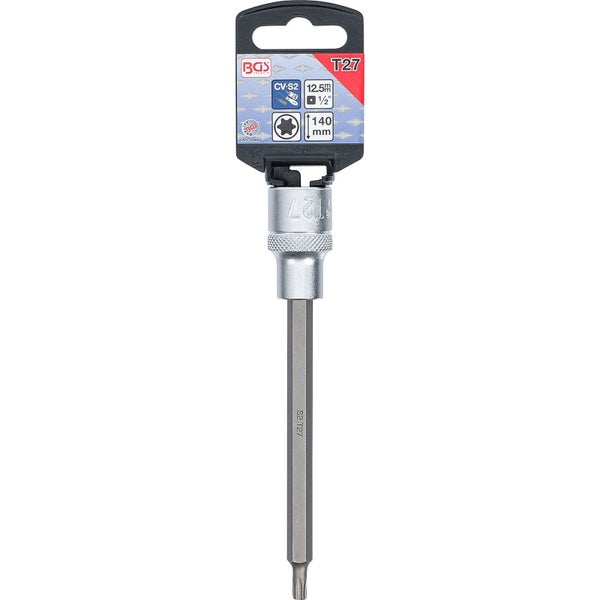 BGS Bit-Einsatz Länge 140 mm Antrieb Innenvierkant 12,5 mm (1/2) T-Profil (für Torx) T27 - 9348